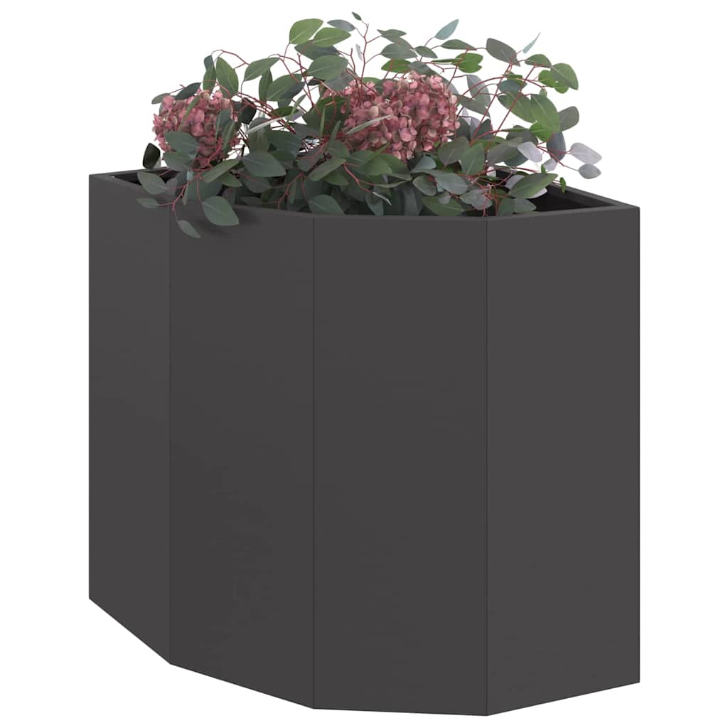Corner Planter 45 x 45 x 50 cm Steel Black