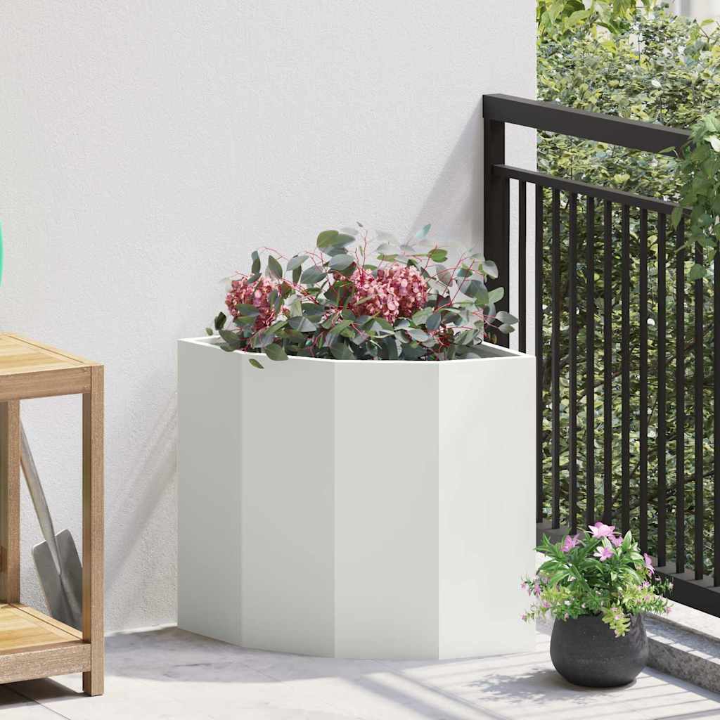 Corner Planter 45 x 45 x 50 cm Steel White
