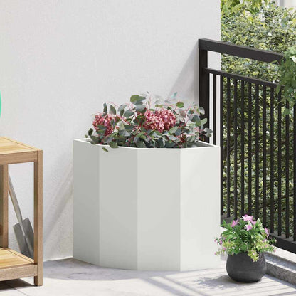 Corner Planter 45 x 45 x 50 cm Steel White