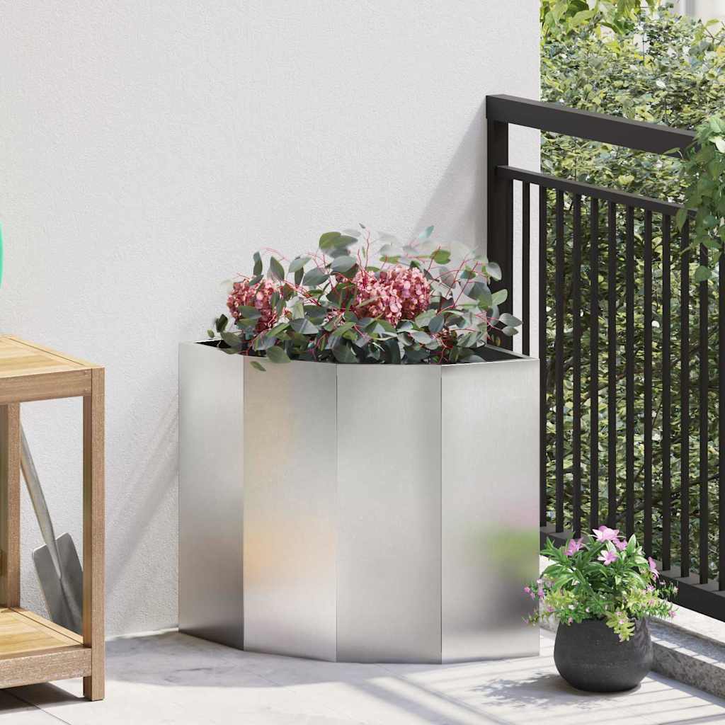 Corner Planter 45 x 45 x 50 cm Steel Stainless steel