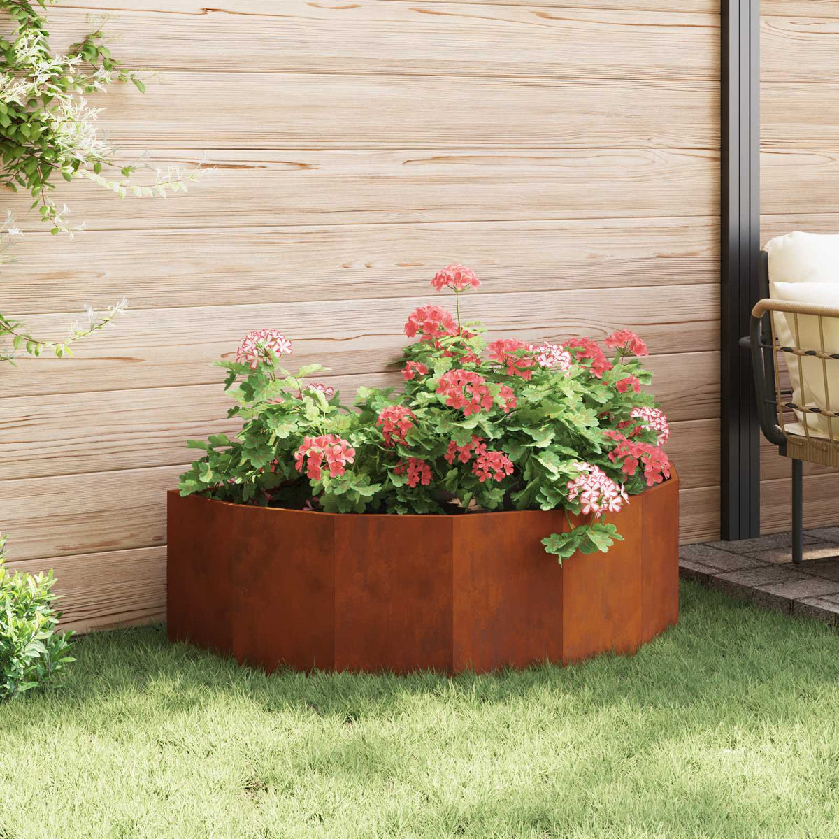 Planter 120 x 60 x 35 cm Steel Weathering steel