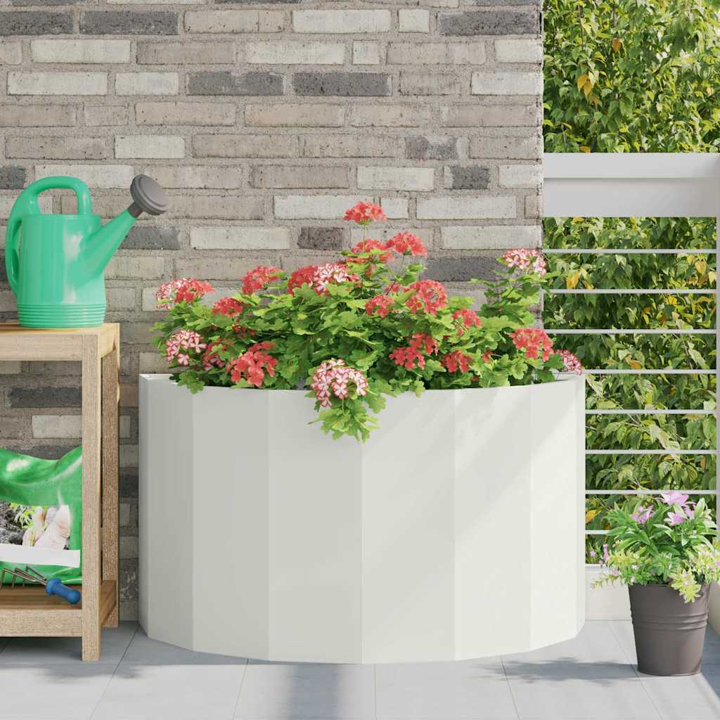 Planter 90 x 45 x 50 cm Steel White