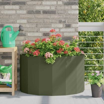 Planter 90 x 45 x 50 cm Steel Olive green