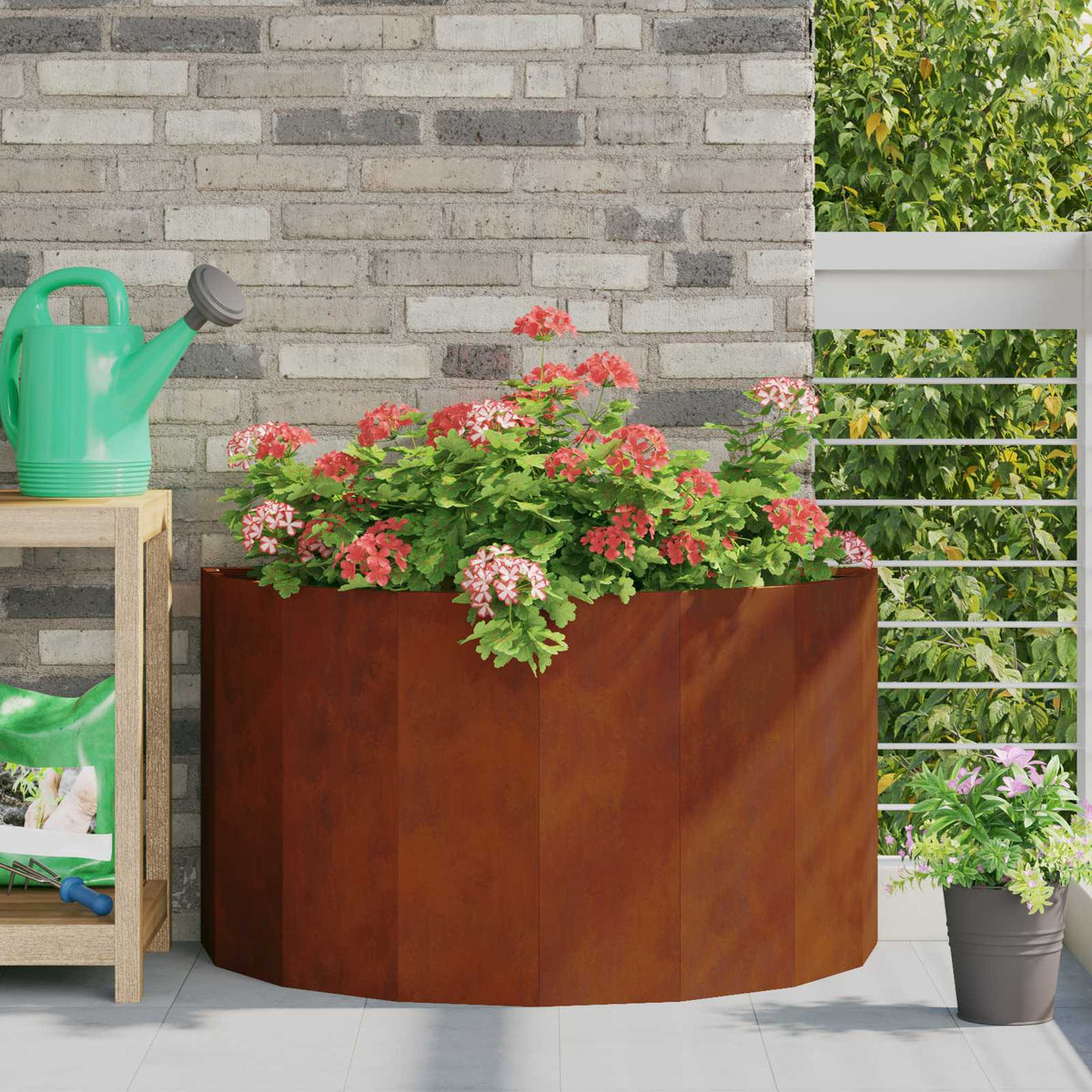 Planter 90 x 45 x 50 cm Steel Weathering steel