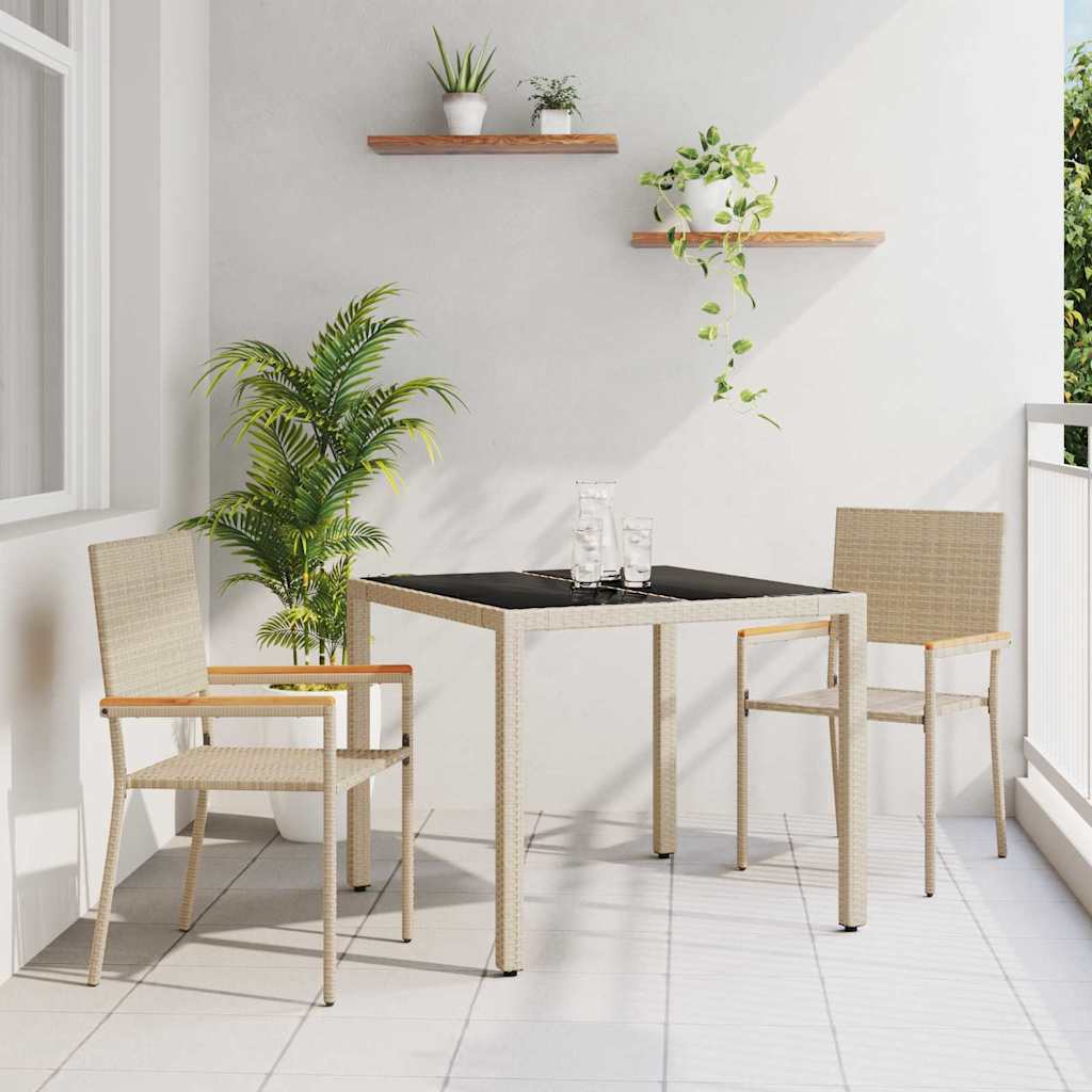 Garden Dining Set 5 pcs Poly Rattan 90 cm table length 2-Seater