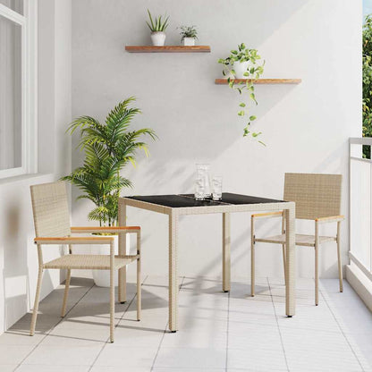 Garden Dining Set 5 pcs Poly Rattan 90 cm table length 2-Seater