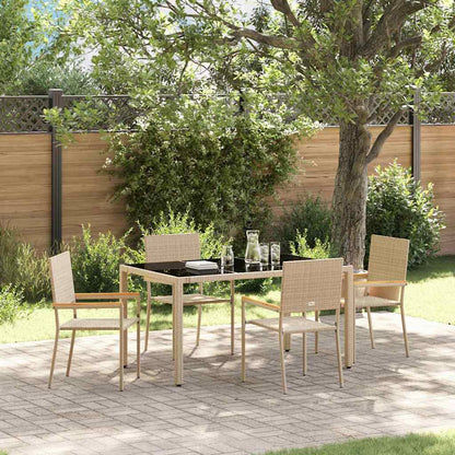 Garden Dining Set 5 pcs Poly Rattan 150 cm table length 4-Seater