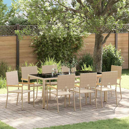 Garden Dining Set 5 pcs Poly Rattan 190 cm table length 8-Seater