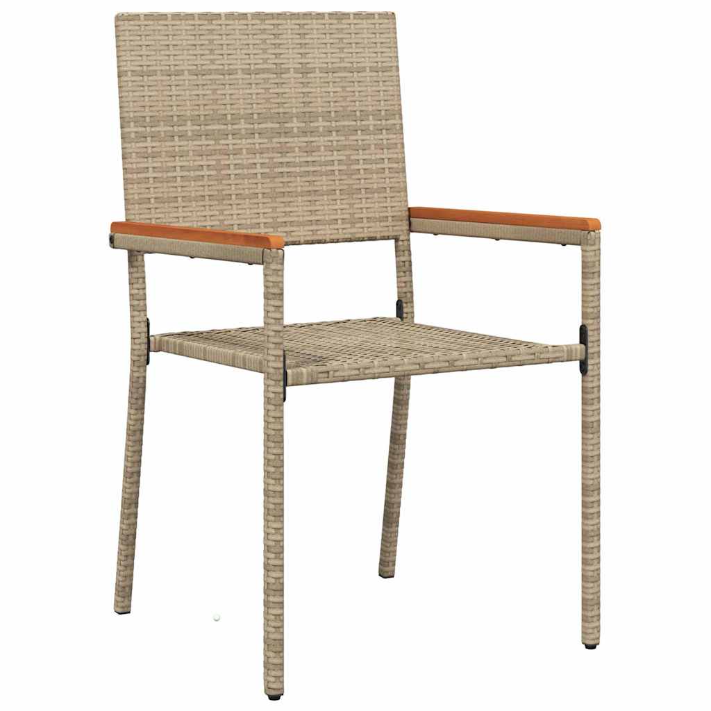 vidaXL Garden Dining Set 9 pcs Beige Poly Rattan 6