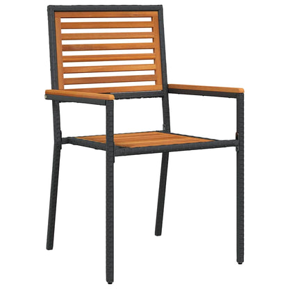 vidaXL Garden Dining Set 7 pcs Black and Brown Poly Rattan 6