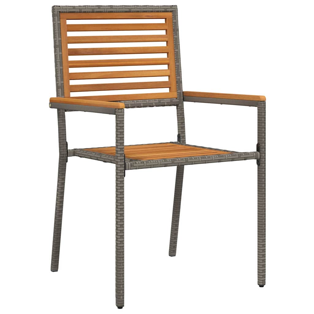 vidaXL Garden Dining Set 9 pcs Grey and Brown Poly Rattan 6