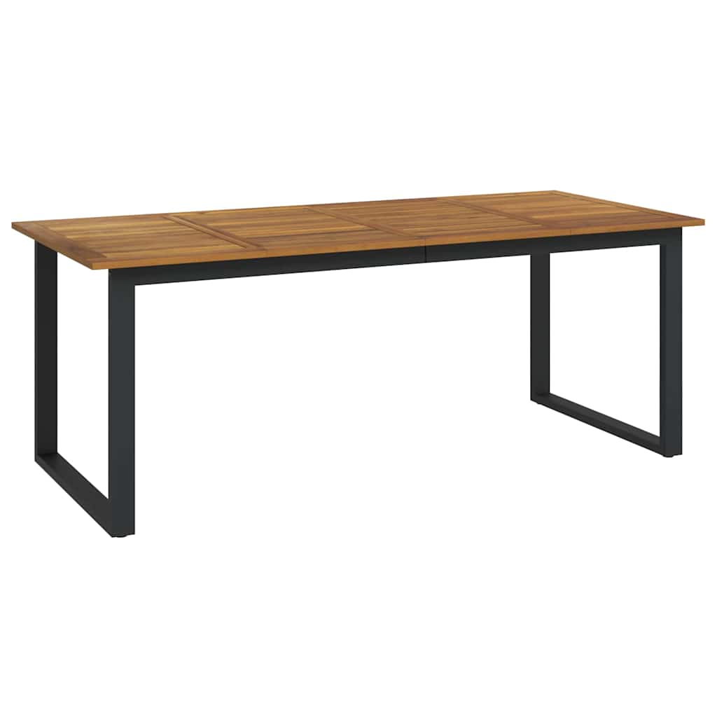vidaXL Garden Dining Set 7 pcs Black Solid Acacia Wood 6