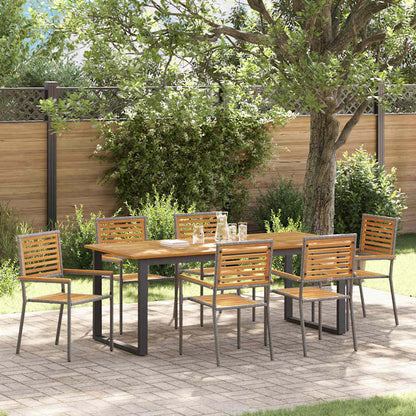 vidaXL Garden Dining Set 7 pcs Grey Solid Acacia Wood 1
