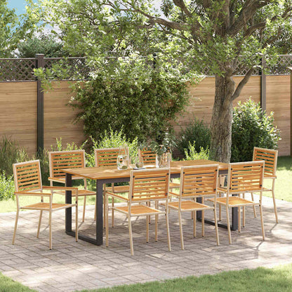 vidaXL Garden Dining Set 9 pcs Beige Solid Acacia Wood 1