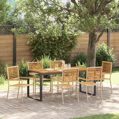 vidaXL Garden Dining Set 7 pcs Beige and Brown Poly Rattan 1