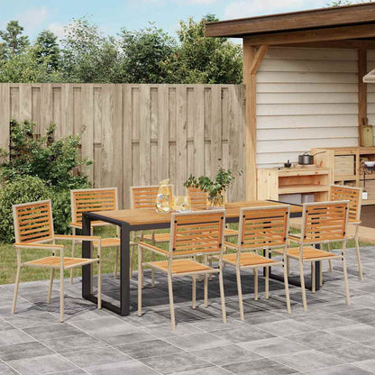 vidaXL Garden Dining Set 9 pcs Beige and Brown Poly Rattan 4