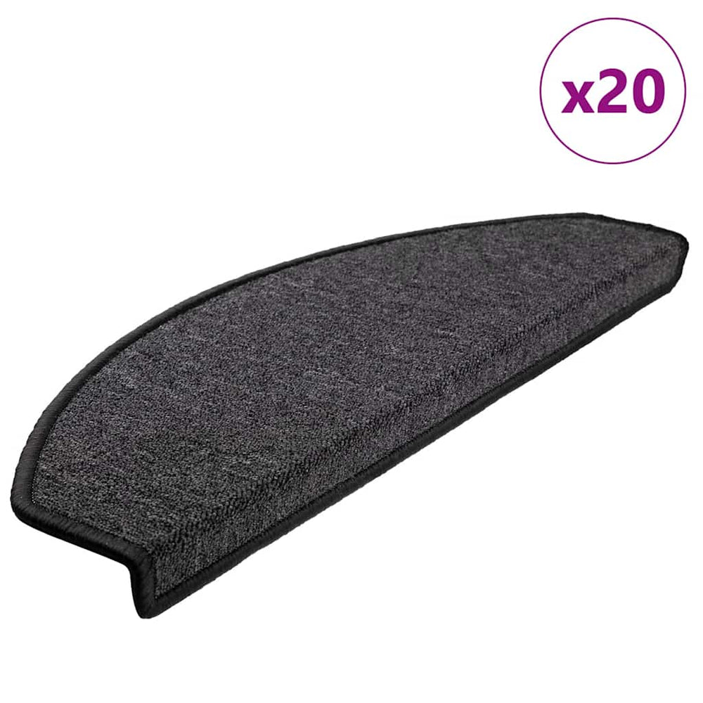 vidaXL Stair Mats 65x24x4 cm Half Round Large 20 pcs