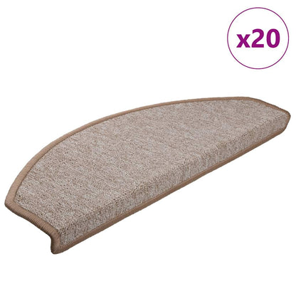 Stair Mats 65x24x4 cm Half Round Large 20 pcs Light brown