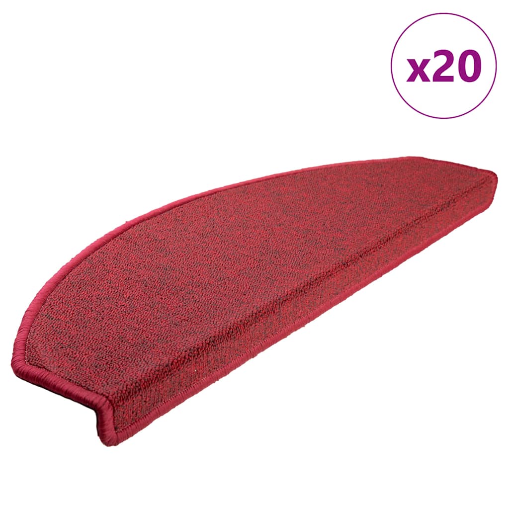 Stair Mats 65x24x4 cm Half Round Large 20 pcs Red