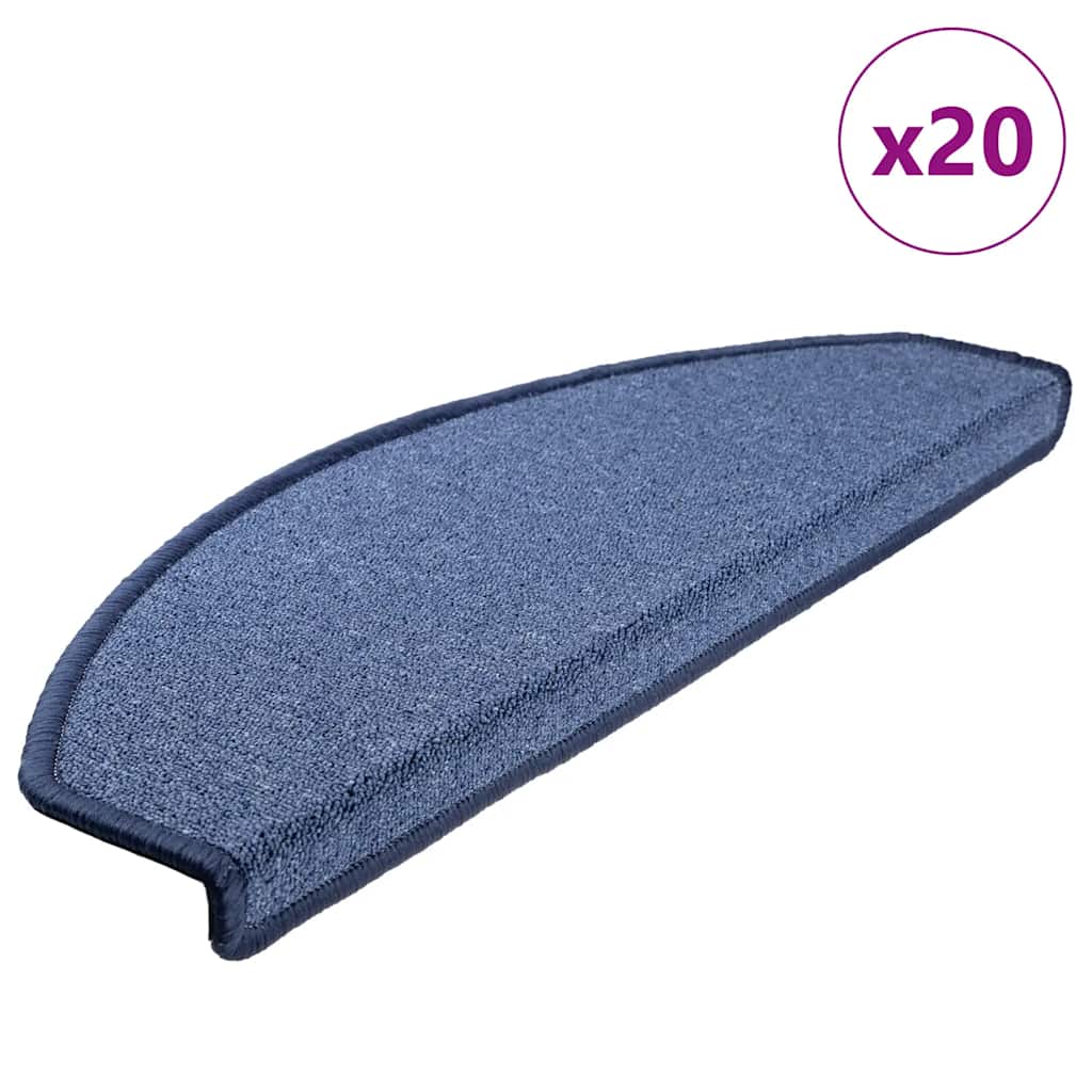 Stair Mats 65x24x4 cm Half Round Large 20 pcs Blue