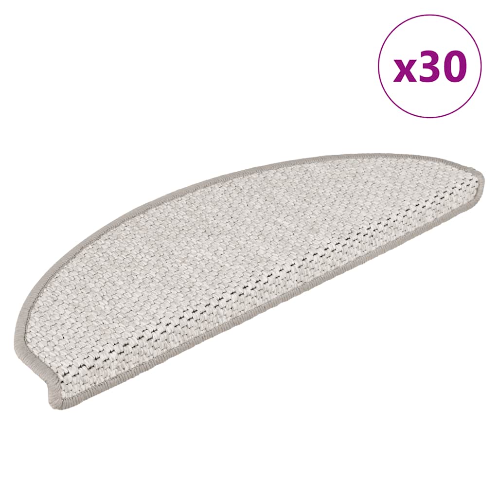 Stair Mats Self-adhesive Sisal-Look 65x21x4 cm 30 pcs Platina