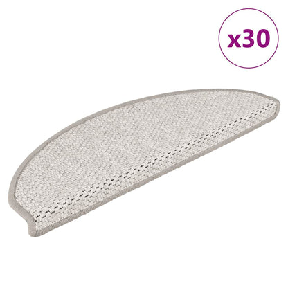 Stair Mats Self-adhesive Sisal-Look 65x21x4 cm 30 pcs Platina