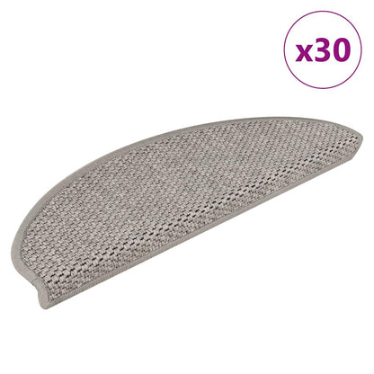 Stair Mats Self-adhesive Sisal-Look 65x21x4 cm 30 pcs Silver
