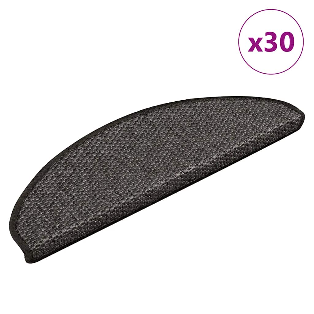 Stair Mats Self-adhesive Sisal-Look 65x21x4 cm 30 pcs Anthracite