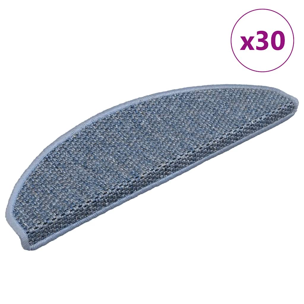Stair Mats Self-adhesive Sisal-Look 65x21x4 cm 30 pcs Blue
