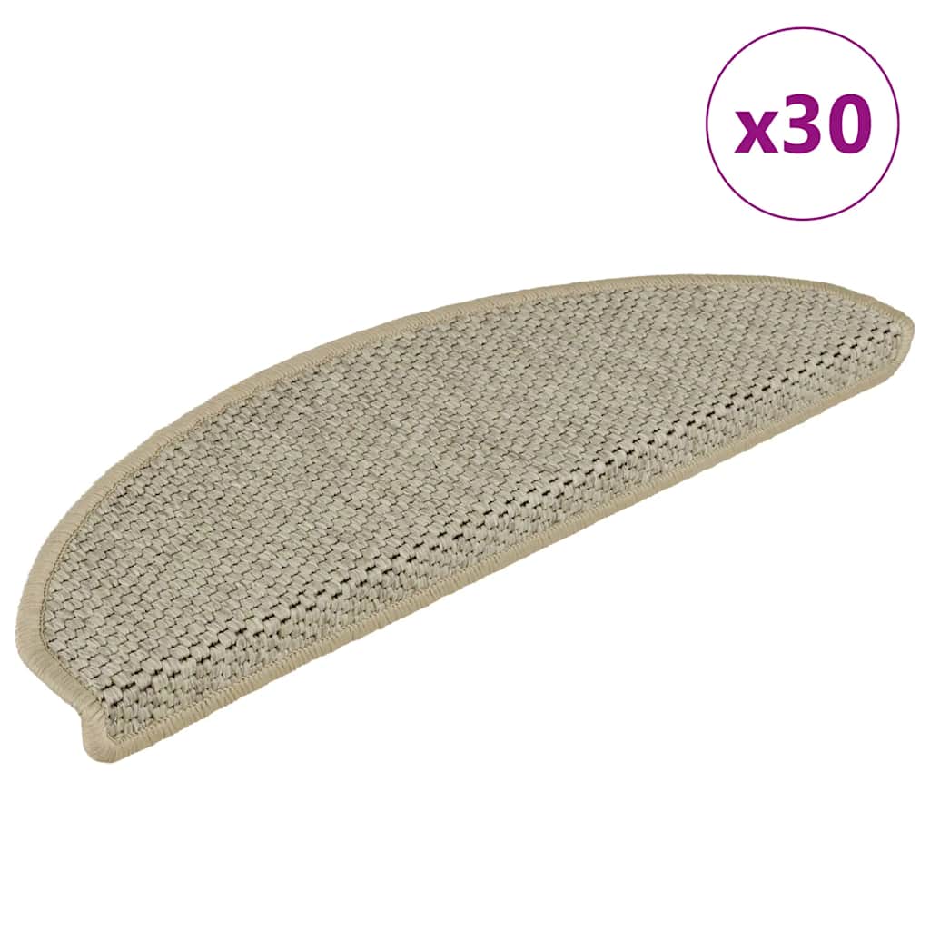 Stair Mats Self-adhesive Sisal-Look 65x21x4 cm 30 pcs Light green