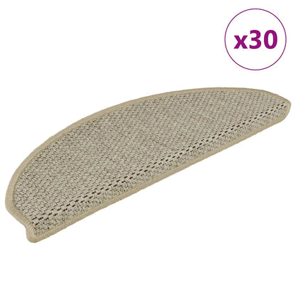 Stair Mats Self-adhesive Sisal-Look 65x21x4 cm 30 pcs Light green