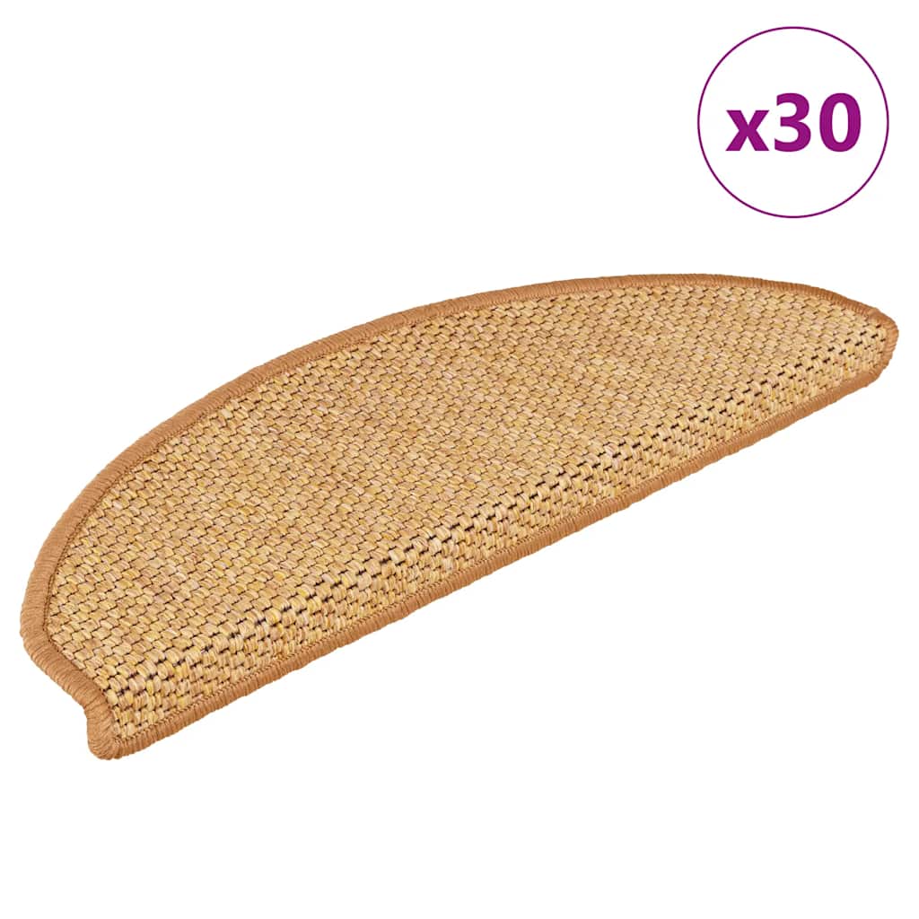 Stair Mats Self-adhesive Sisal-Look 65x21x4 cm 30 pcs Sisal