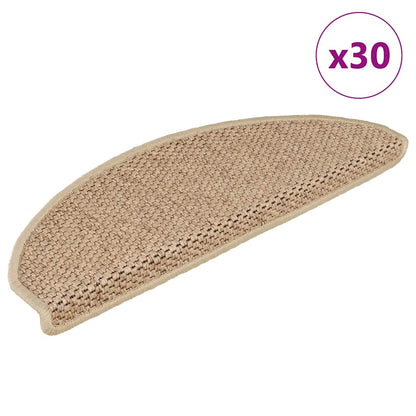 Stair Mats Self-adhesive Sisal-Look 65x21x4 cm 30 pcs Sand