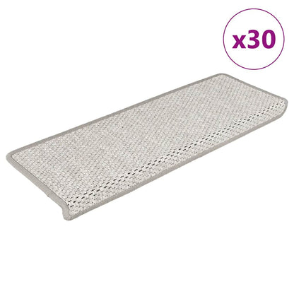 Stair Mats Self-adhesive Sisal-Look 65x21x4 cm 30 pcs Platina
