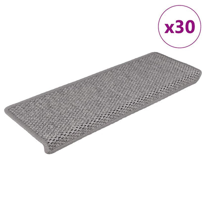 Stair Mats Self-adhesive Sisal-Look 65x21x4 cm 30 pcs Silver