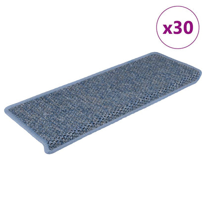 Stair Mats Self-adhesive Sisal-Look 65x21x4 cm 30 pcs Blue