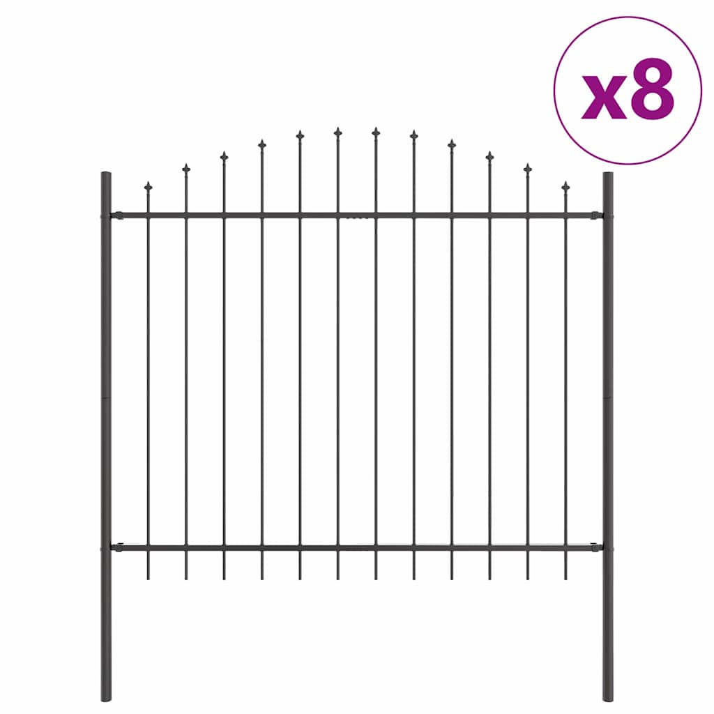 vidaXL Garden Fence WOERDEN 8 pcs 170 x 190 cm Powder-Coated Steel 2