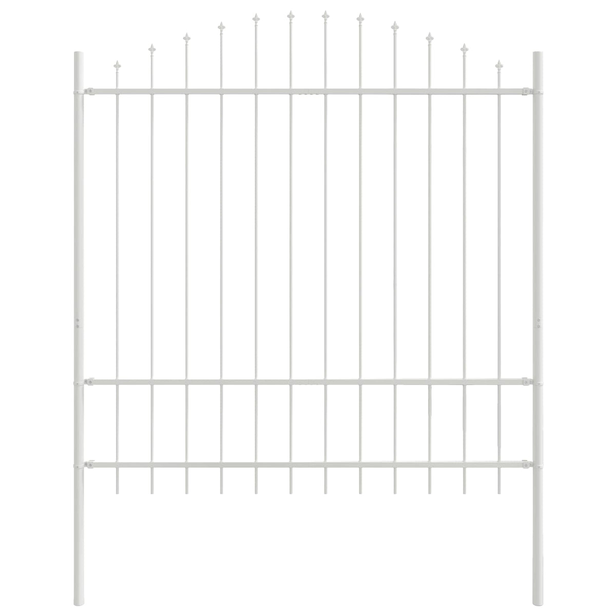 Garden Fence WOERDEN 170 x 215 cm Powder-Coated Steel White Height 150-175 cm 1190 cm