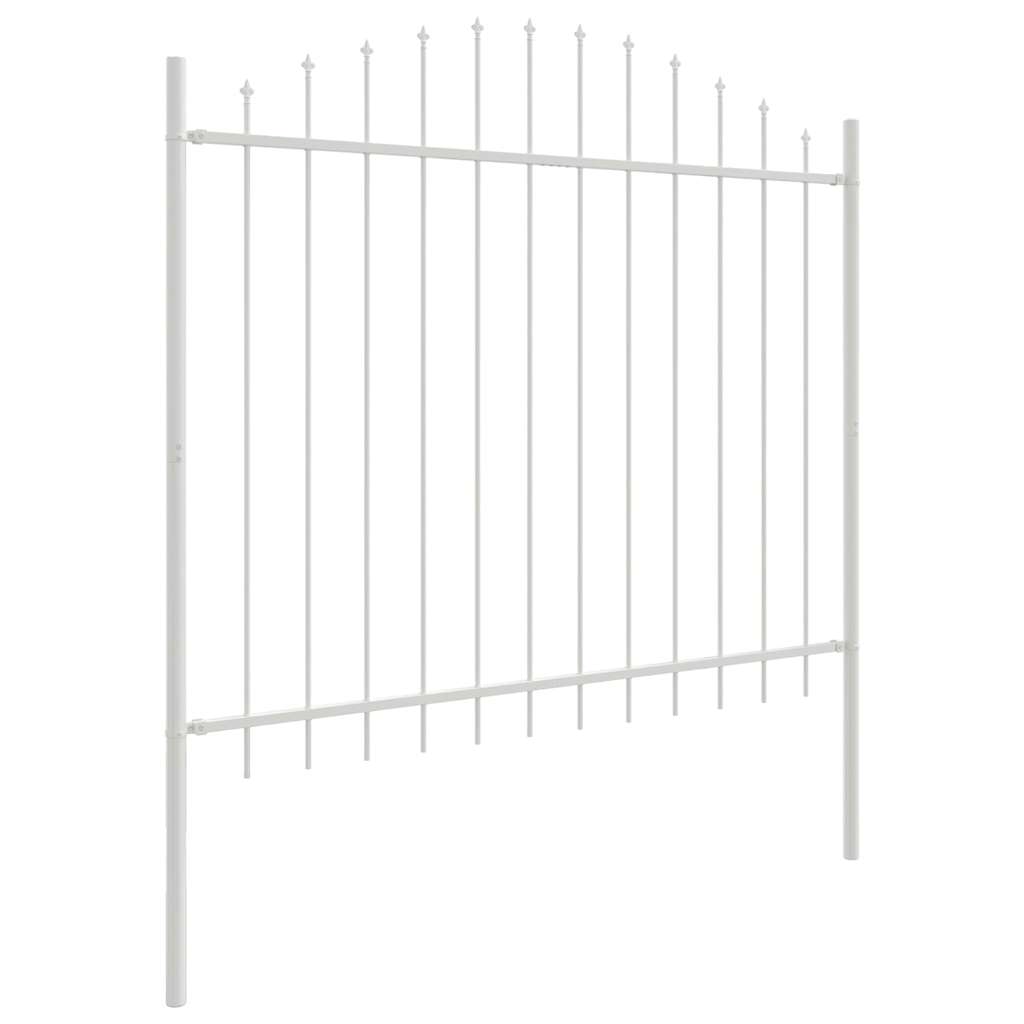 Garden Fence WOERDEN 170 x 165 cm Powder-Coated Steel White Height 100-125 cm 1360 cm
