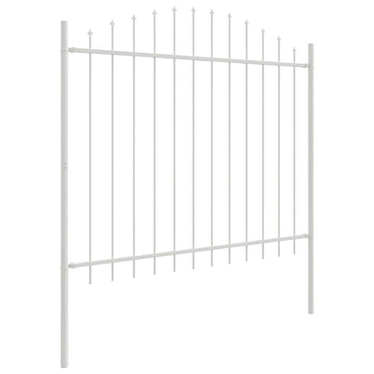 Garden Fence WOERDEN 170 x 165 cm Powder-Coated Steel White Height 100-125 cm 1360 cm