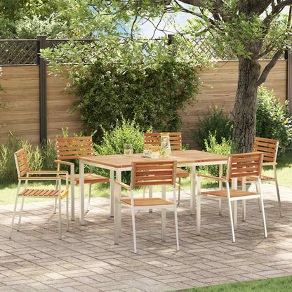 vidaXL Garden Dining Set 7 pcs Solid Acacia Wood and Stainless Steel 1