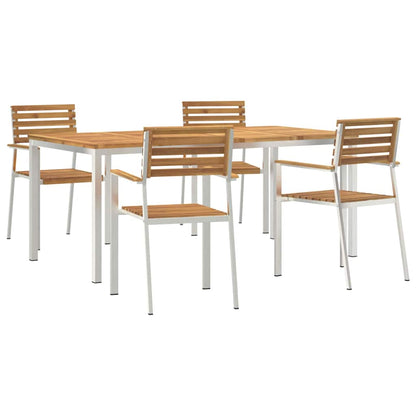 vidaXL Garden Dining Set 5 pcs Solid Acacia Wood and Stainless Steel 2