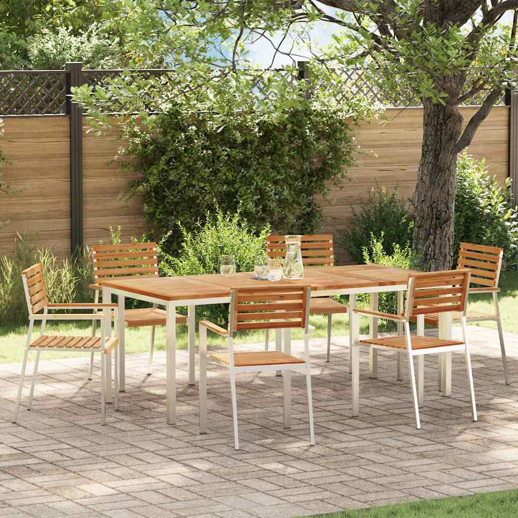vidaXL Garden Dining Set 7 pcs and Stainless Steel