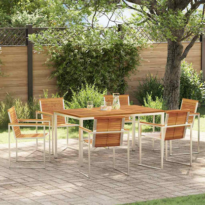 vidaXL Garden Dining Set 7 pcs Solid Acacia Wood and Stainless Steel 1
