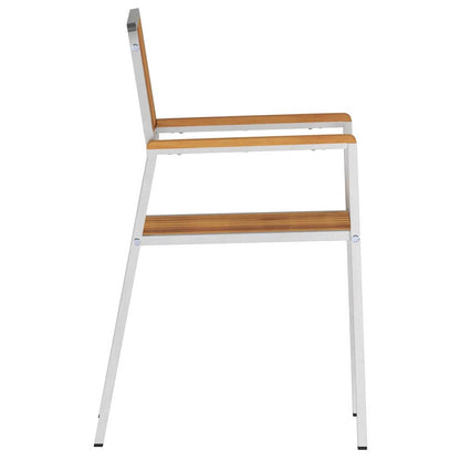 vidaXL Garden Chair 6 pcs Solid Acacia Wood and Stainless Steel 6