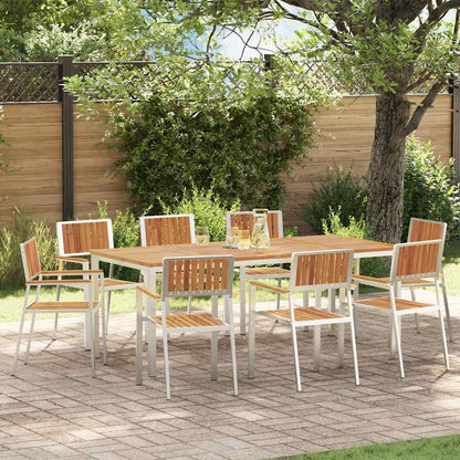 vidaXL Garden Chair 8 pcs Solid Acacia Wood and Stainless Steel 1