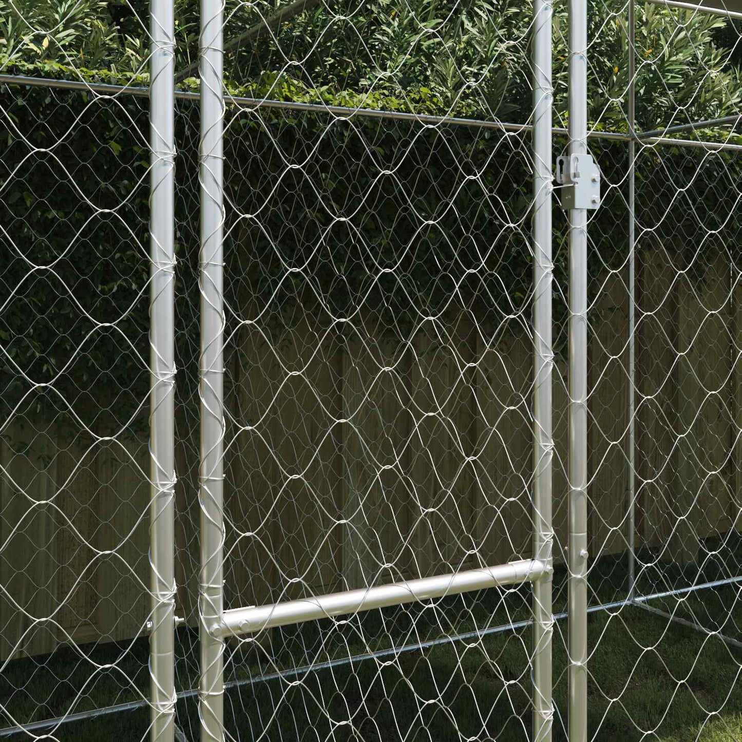 vidaXL Dog Cage with Roof Silver 800 x 200 x 256 cm Steel and PE 3
