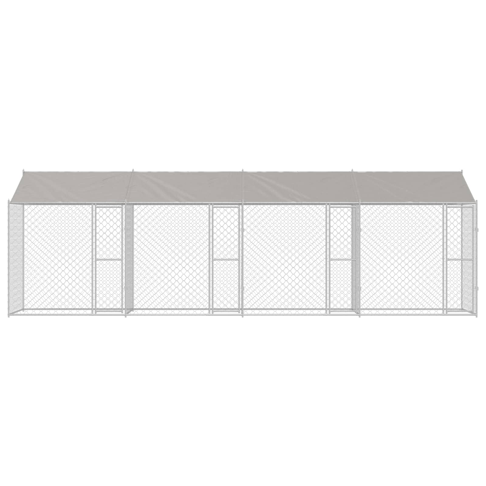vidaXL Dog Cage with Roof Silver 800 x 200 x 256 cm Steel and PE 4