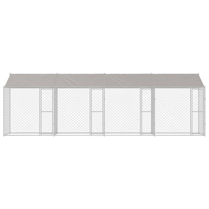 vidaXL Dog Cage with Roof Silver 800 x 200 x 256 cm Steel and PE 4