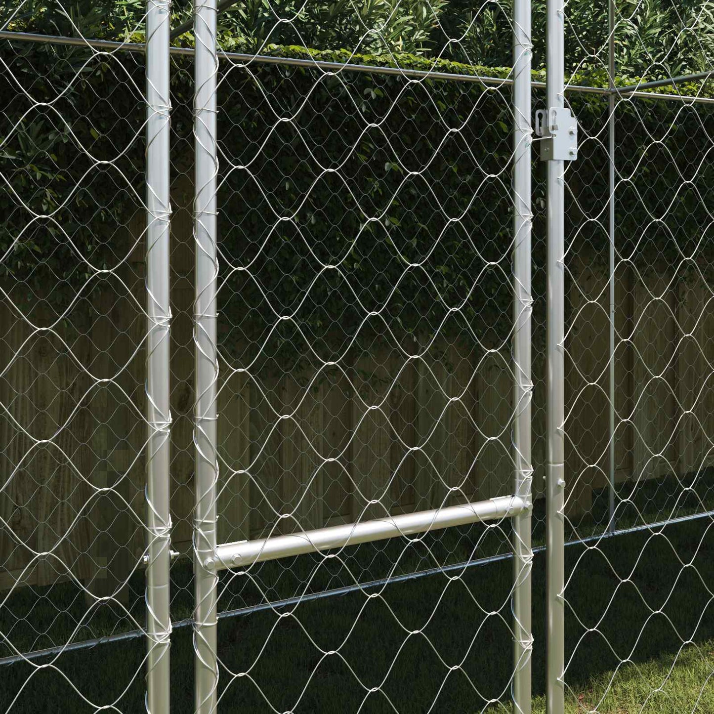 vidaXL Dog Cage with Roof Silver 800 x 200 x 256 cm Steel and PE 3
